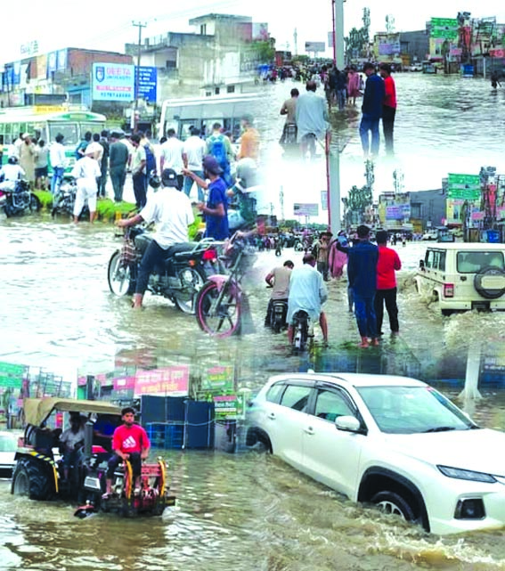 बरसात से जलमग्न रूड़की