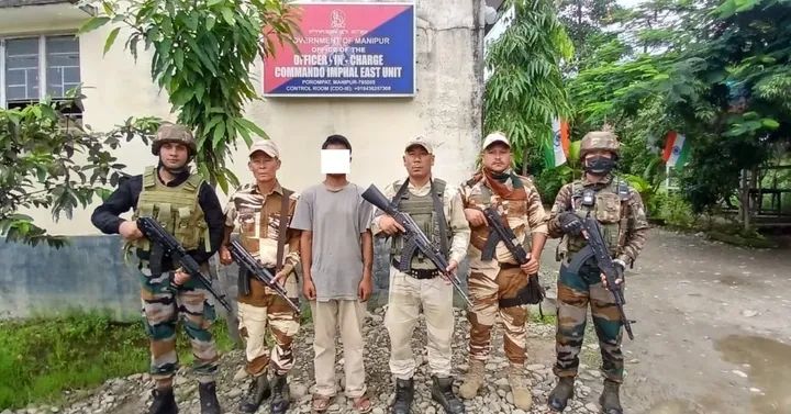 Image of the arrested rebels in Manipur.