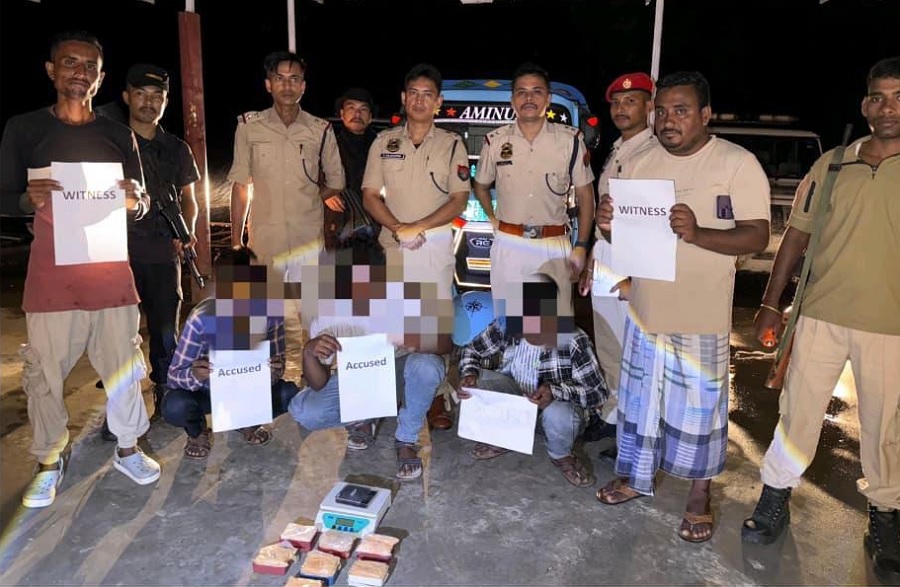 असमः भारी मात्रा में ड्रग्स के साथ कछार पुलिस द्वारा गिरफ्तार तीन तस्कर