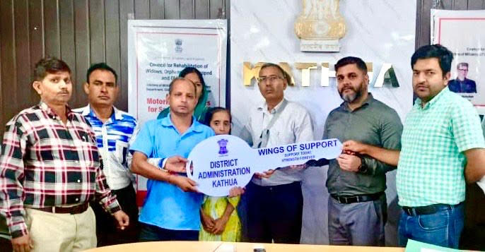 DC Kathua handed over motorized tricycles to Divyaangjans DC Kathua handed over motorized tricycles to Divyaangjans