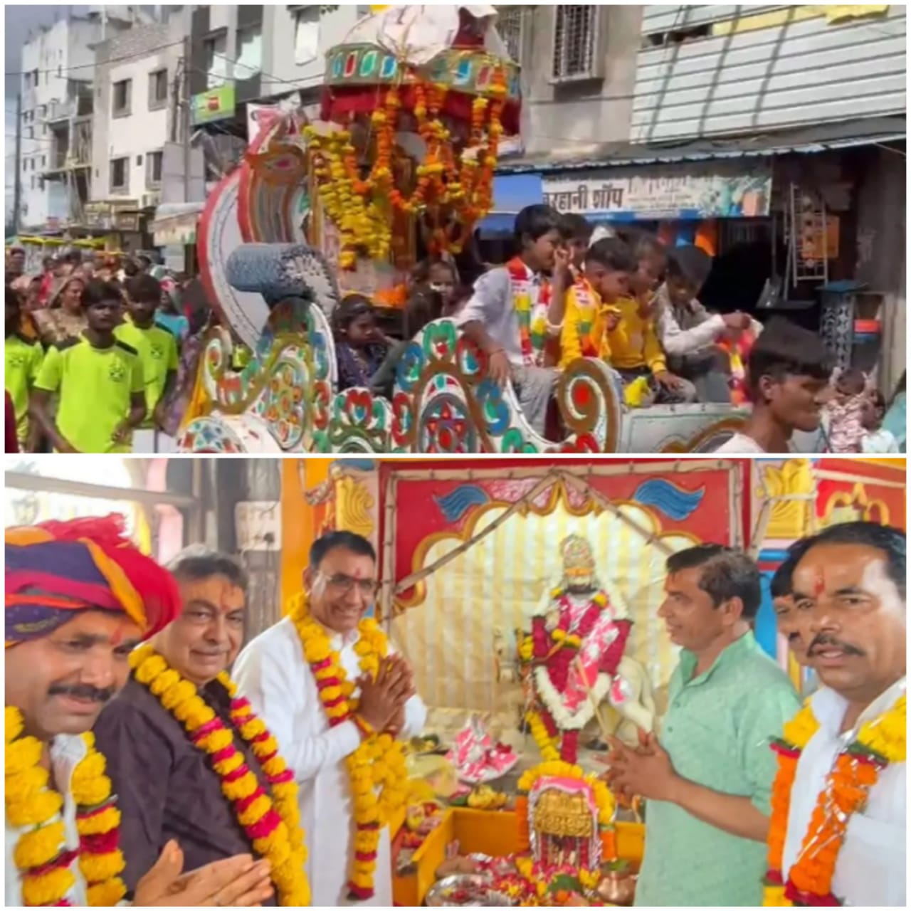 पर निकली शोभायात्रा, राज्यमंत्री पंवार ने मंदिर में की पूजा पर निकली शोभायात्रा, राज्यमंत्री पंवार ने मंदिर में की पूजा