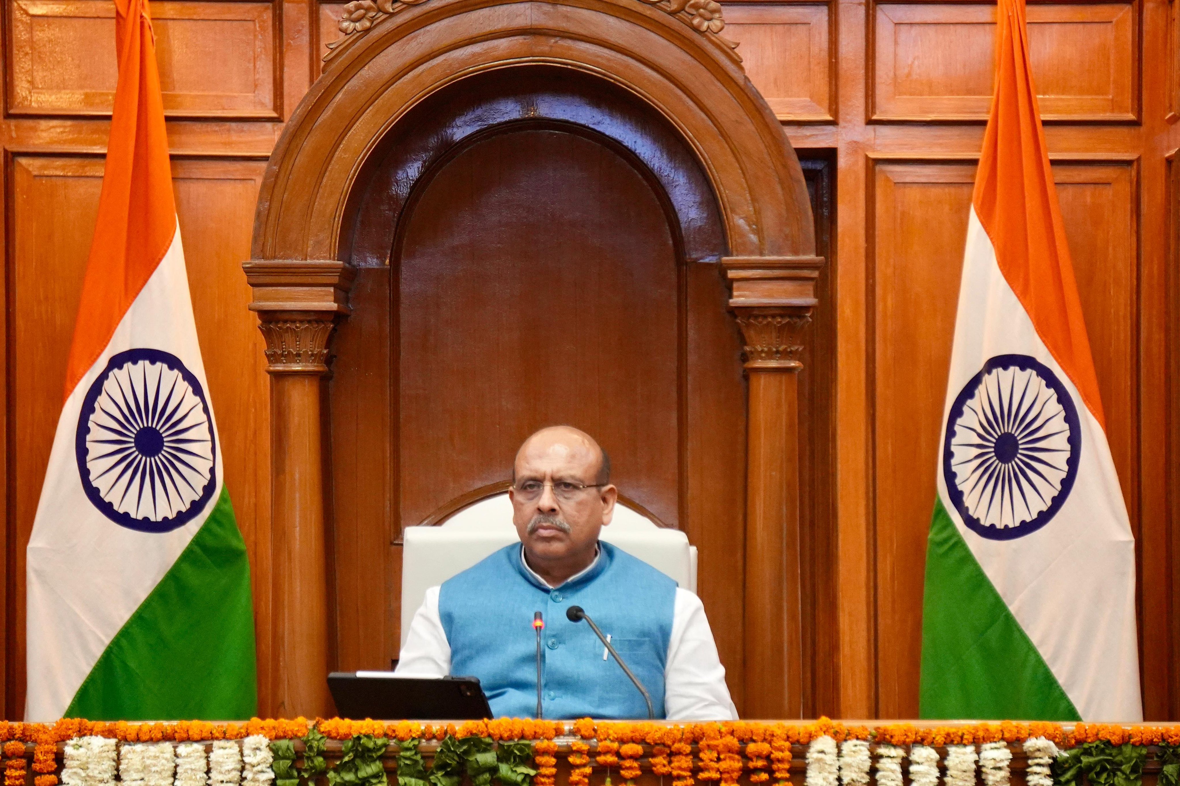विधानसभा मानसून सत्र के चौथे दिन की कार्यवाही का संचालन करते विधानसभा अध्यक्ष विजेंद्र गुप्ता विधानसभा मानसून सत्र के चौथे दिन की कार्यवाही का संचालन करते विधानसभा अध्यक्ष विजेंद्र गुप्ता