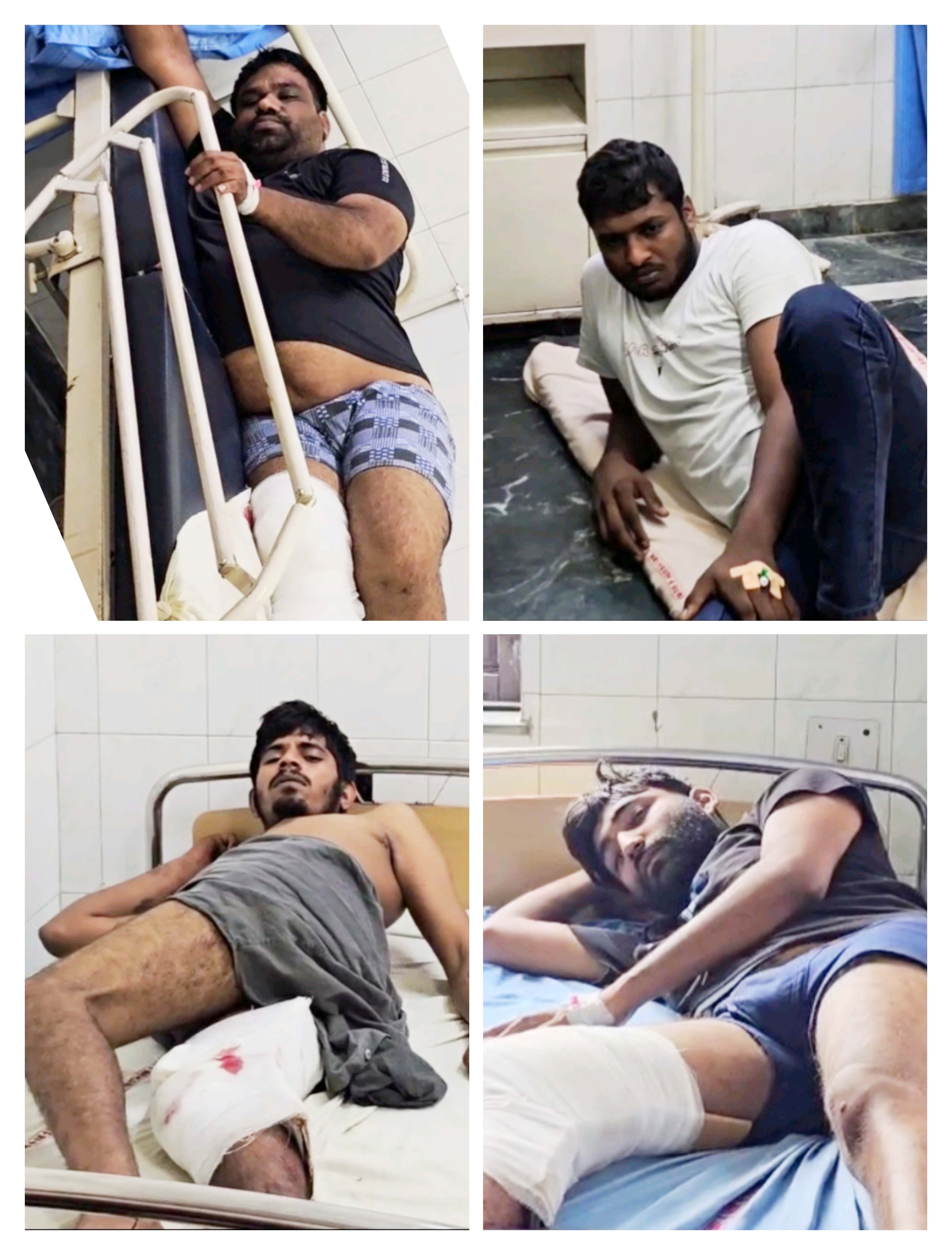 पुलिस मुठभेड़ में गोली लगने से घायल होने के बाद अस्पताल में उपचाराधीन शौकीन हत्यांकाड पर राहुल फाजिलपुरिया पर फायरिंग के आरोपी बदमाश। पुलिस मुठभेड़ में गोली लगने से घायल होने के बाद अस्पताल में उपचाराधीन शौकीन हत्यांकाड पर राहुल फाजिलपुरिया पर फायरिंग के आरोपी बदमाश।
