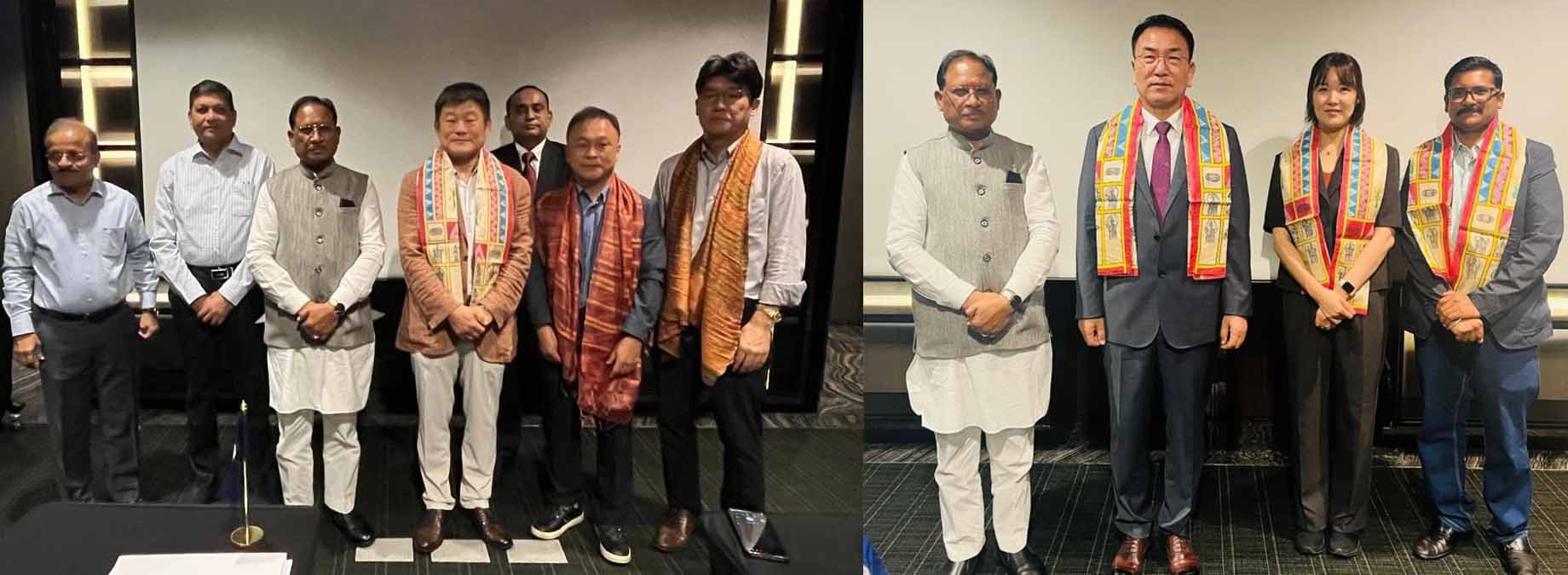 मुख्यमंत्री साय मॉडर्नटेक कॉर्प. और यूनेकोरेल के निवेशकाें के साथ मुख्यमंत्री साय मॉडर्नटेक कॉर्प. और यूनेकोरेल के निवेशकाें के साथ