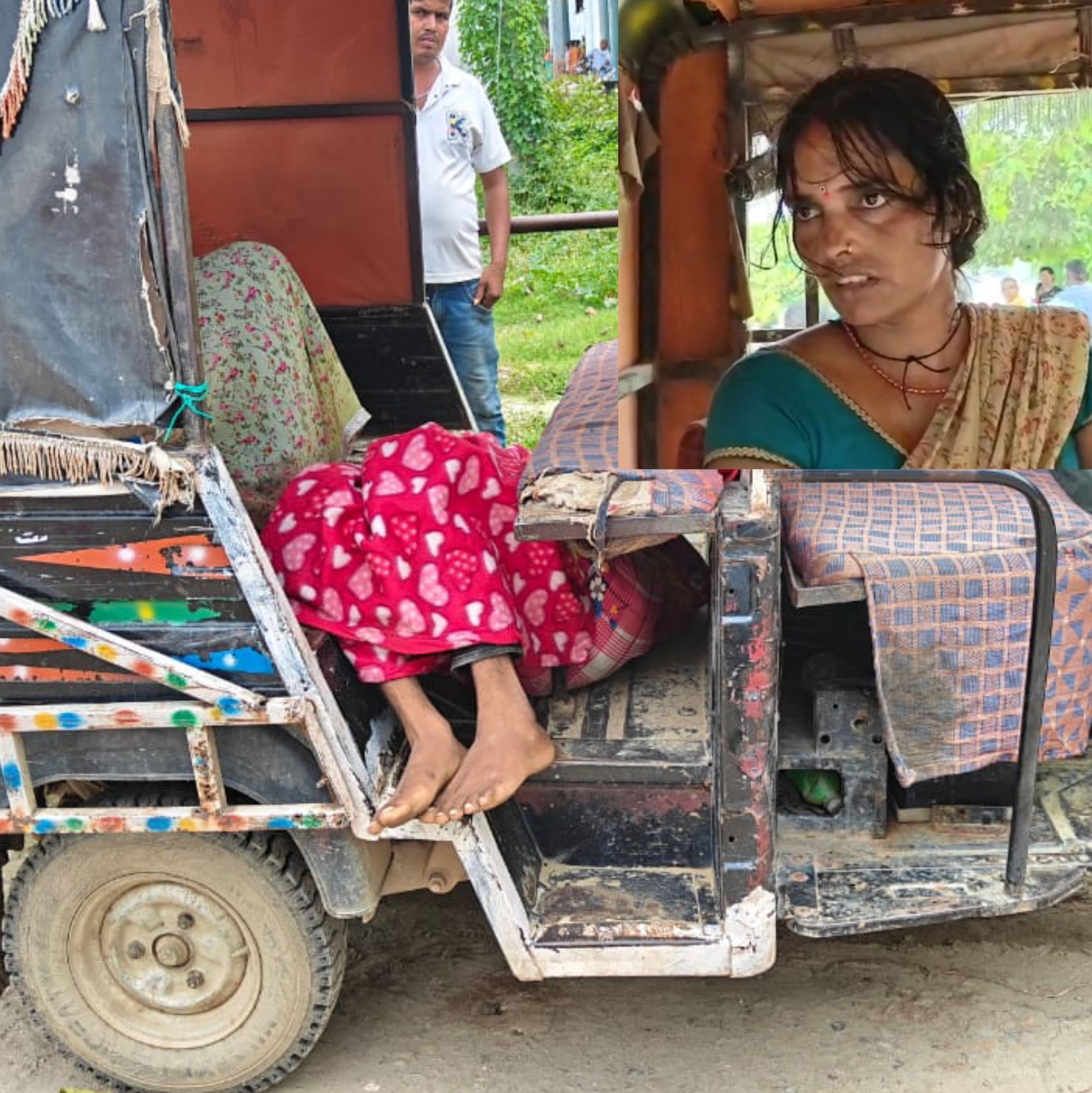 मृतक का शव व इनसेट में उसकी भाभी मृतक का शव व इनसेट में उसकी भाभी