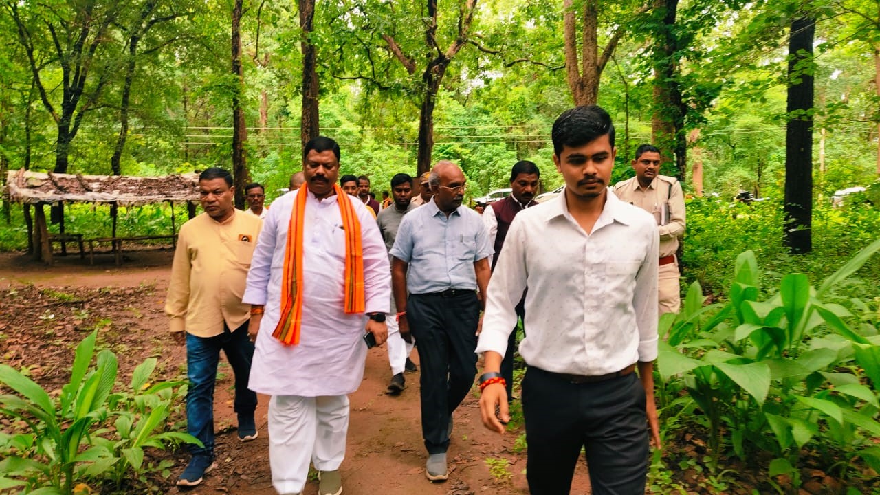 औषधीय पादक बोर्ड के चेयरमेन विकास मरकाम पौधारोपण का निरीक्षण करने पहुंचे। औषधीय पादक बोर्ड के चेयरमेन विकास मरकाम पौधारोपण का निरीक्षण करने पहुंचे।