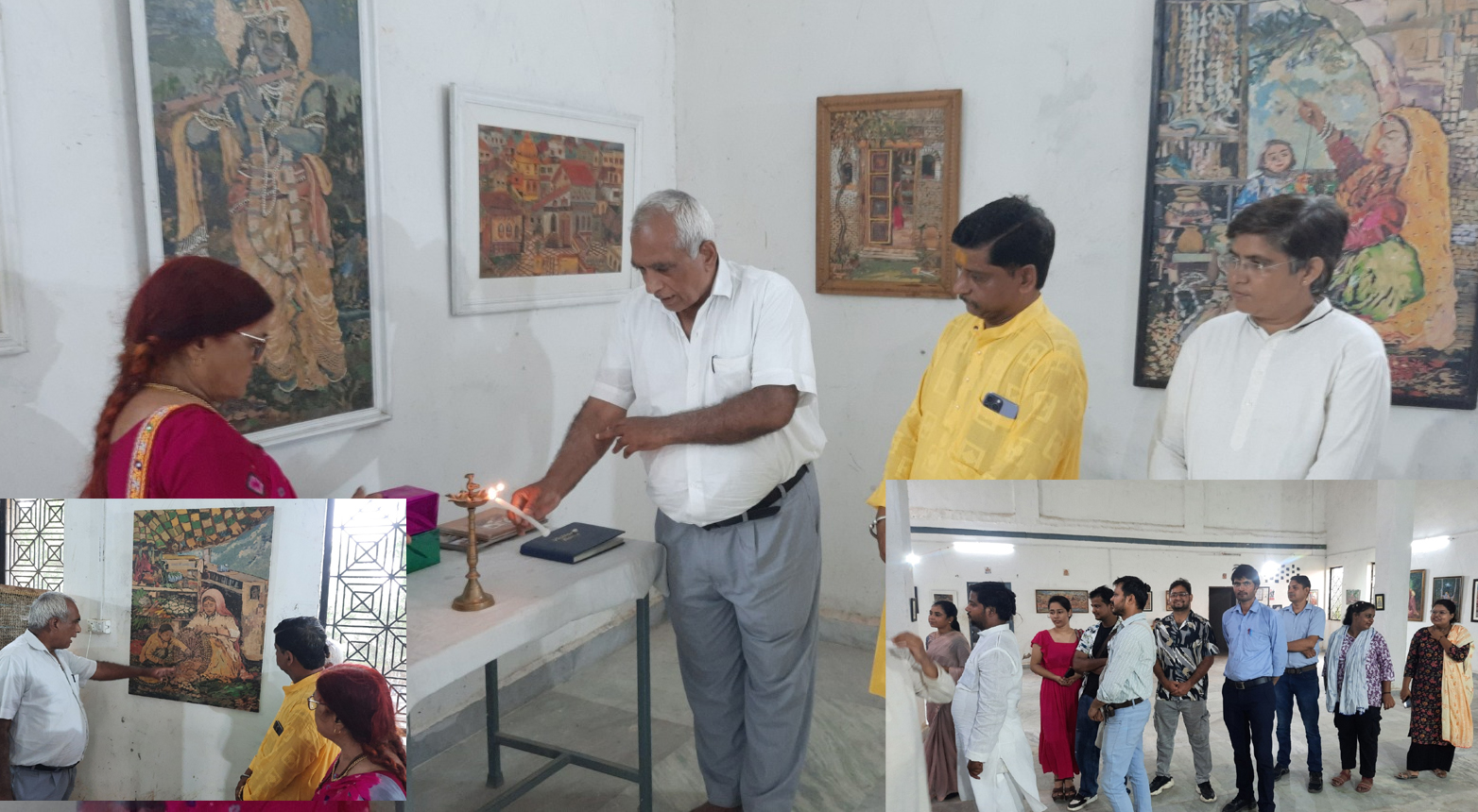 प्रदर्शनी का शुभारंभ करते हुए वृन्दावन के साहित्यकार व व्यवसाई कपिल उपाध्याय तथा वृन्दावन के तीर्थ पुरोहित अजय शर्मा प्रदर्शनी का शुभारंभ करते हुए वृन्दावन के साहित्यकार व व्यवसाई कपिल उपाध्याय तथा वृन्दावन के तीर्थ पुरोहित अजय शर्मा