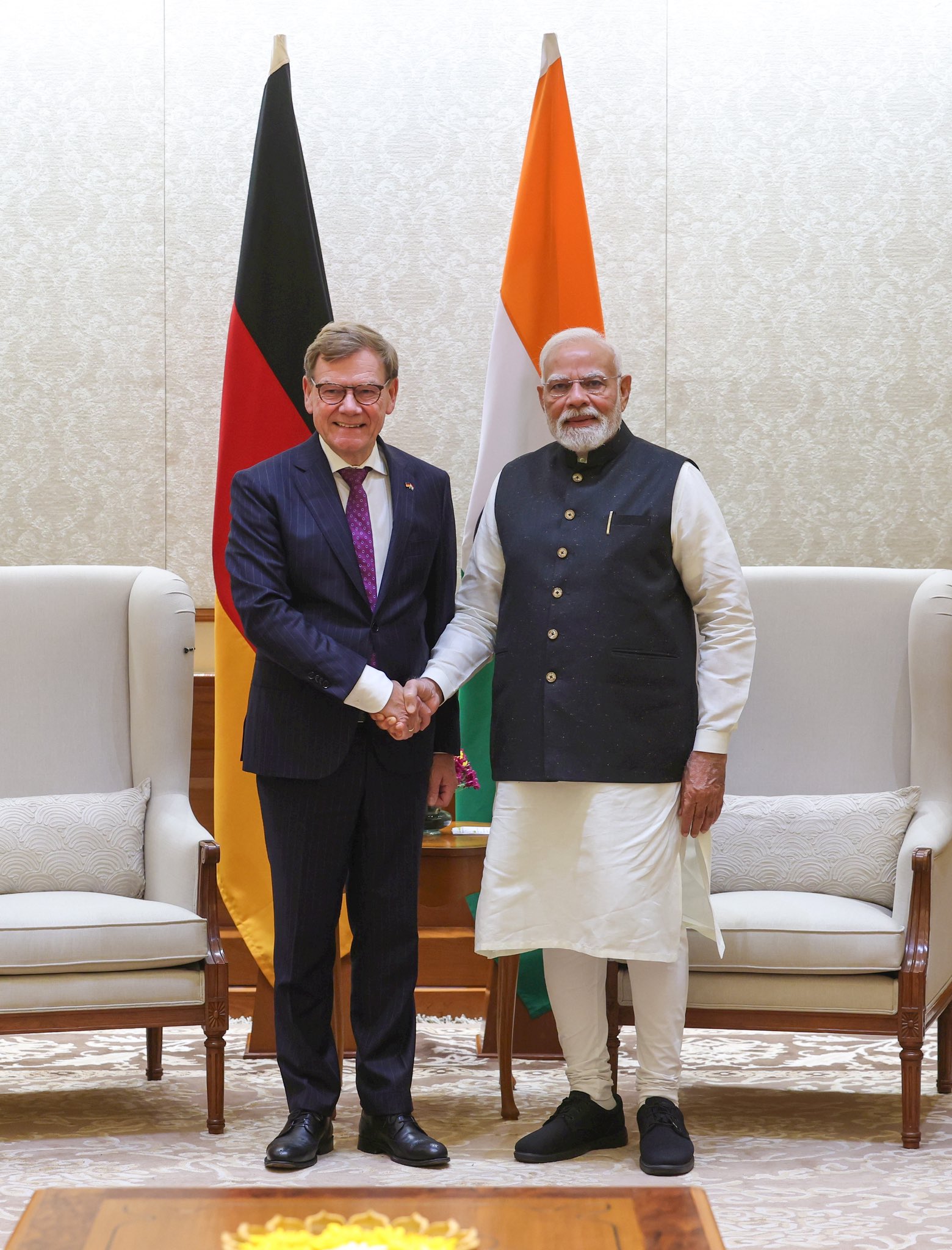 प्रधानमंत्री नरेंद्र मोदी और जर्मन विदेश मंत्री प्रधानमंत्री नरेंद्र मोदी और जर्मन विदेश मंत्री