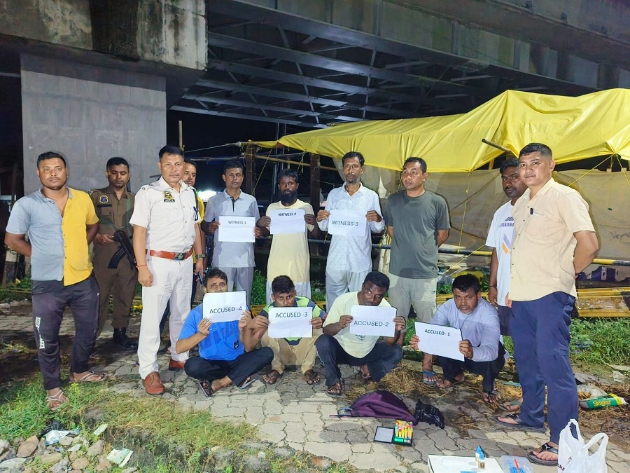 असमः जागीरोड इलाके में गिरफ्तार चार ड्रग्स तस्कर एवं बरामद हेरोइन