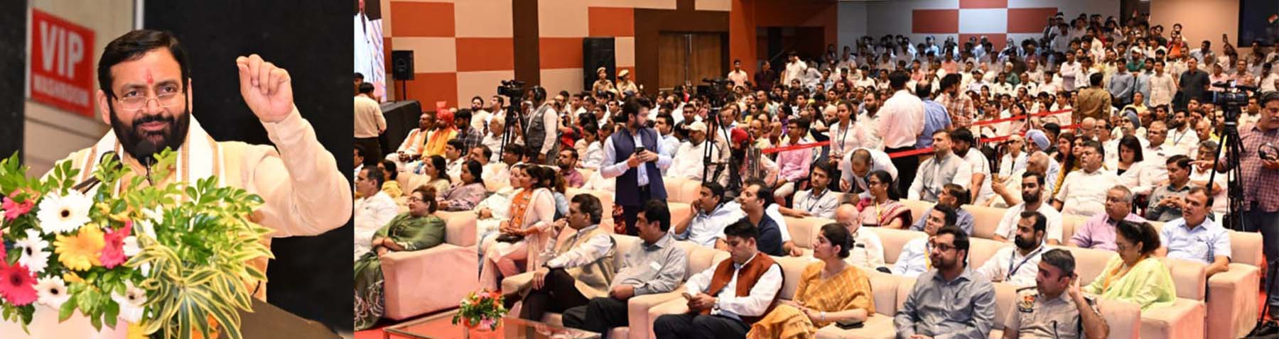 गुरुग्राम के सेक्टर-44 में मेट्रो विस्तार के लिए भूमि पूजन के बाद गुरुग्राम विवि में समारोह को संबोधित करते मुख्यमंत्री नायब सिंह सैनी। गुरुग्राम के सेक्टर-44 में मेट्रो विस्तार के लिए भूमि पूजन के बाद गुरुग्राम विवि में समारोह को संबोधित करते मुख्यमंत्री नायब सिंह सैनी।