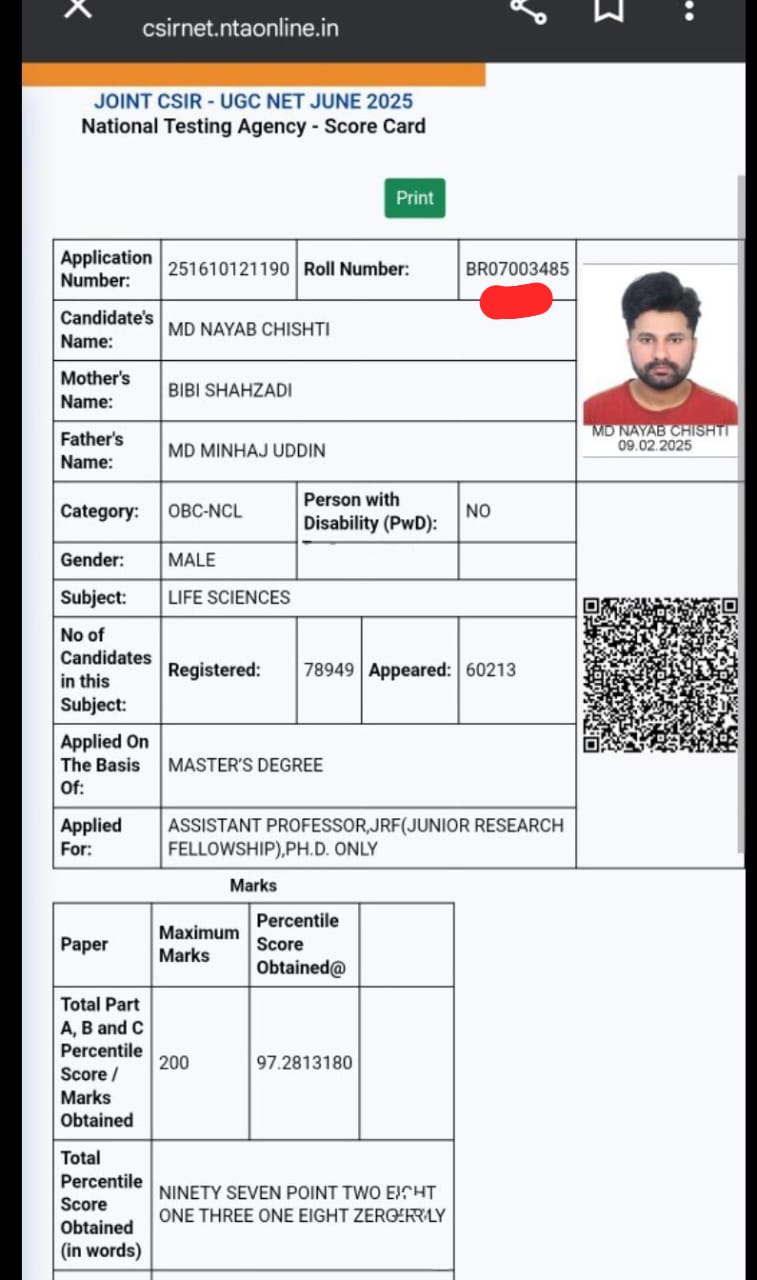 मो. नायाब चिश्ती ने CSIR-NET JRF परीक्षा में हासिल की 106वीं रैंक, जिले का नाम किया रोशन मो. नायाब चिश्ती ने CSIR-NET JRF परीक्षा में हासिल की 106वीं रैंक, जिले का नाम किया रोशन
