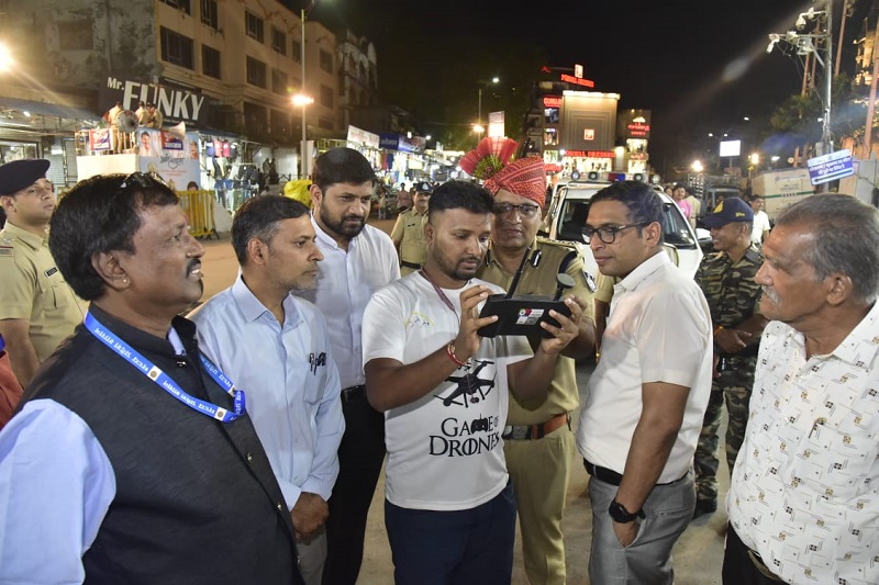ड्रोन कैमेरे से निगरानी