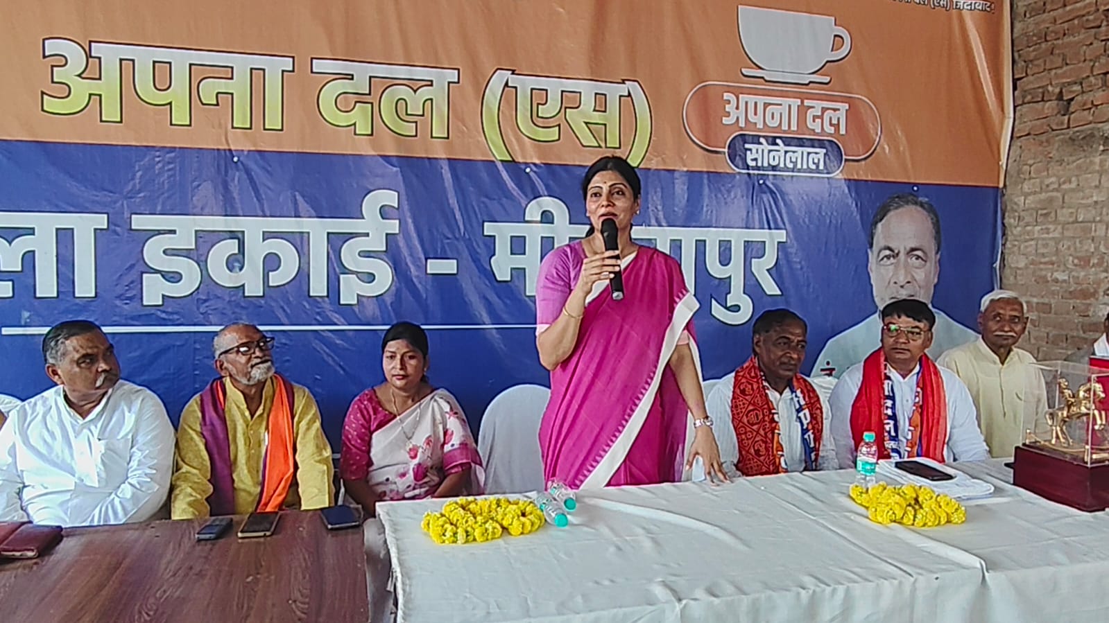 अपना दल (एस) की मासिक संगठन समीक्षा बैठक को सम्बोधित करती केंद्रीय राज्य मंत्री अनुप्रिया पटेल।