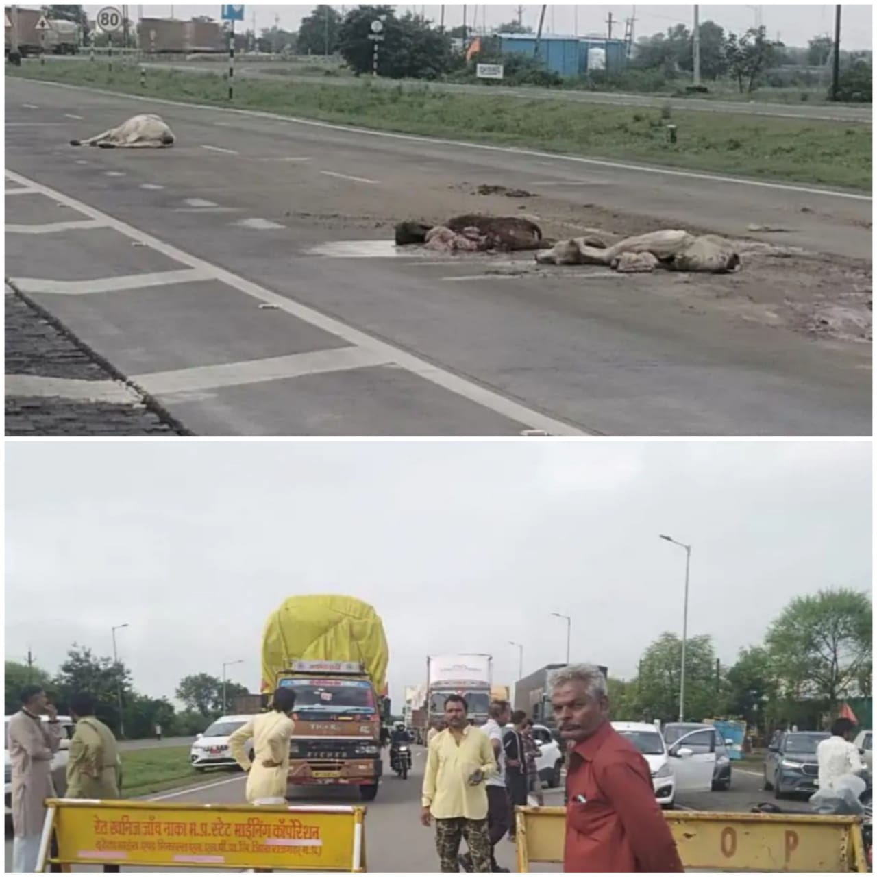 आक्रोशित ग्रामीणों ने किया हाइवे जाम आक्रोशित ग्रामीणों ने किया हाइवे जाम