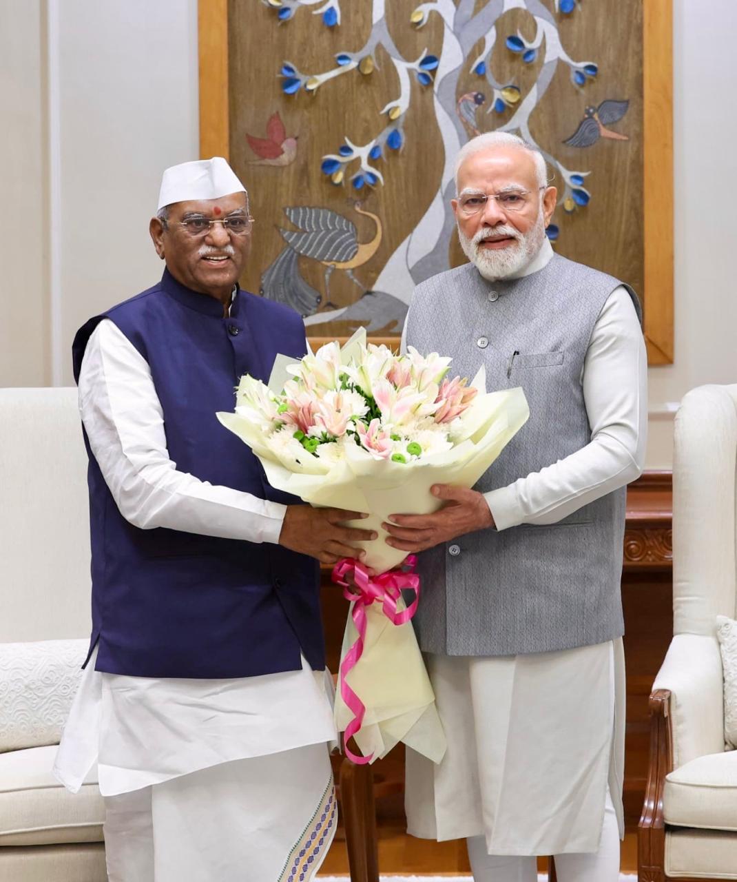 राज्यपाल बागडे ने प्रधानमंत्री मोदी से की मुलाकात