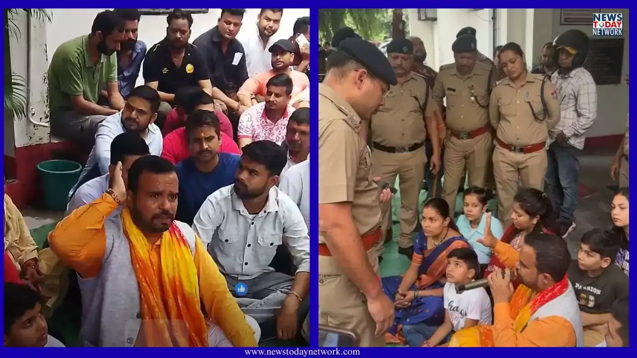 कोतवाली के बाहर भाजपा नेता ने BDC मेंबर पत्नी और परिवार कोतवाली के बाहर भाजपा नेता ने BDC मेंबर पत्नी और परिवार