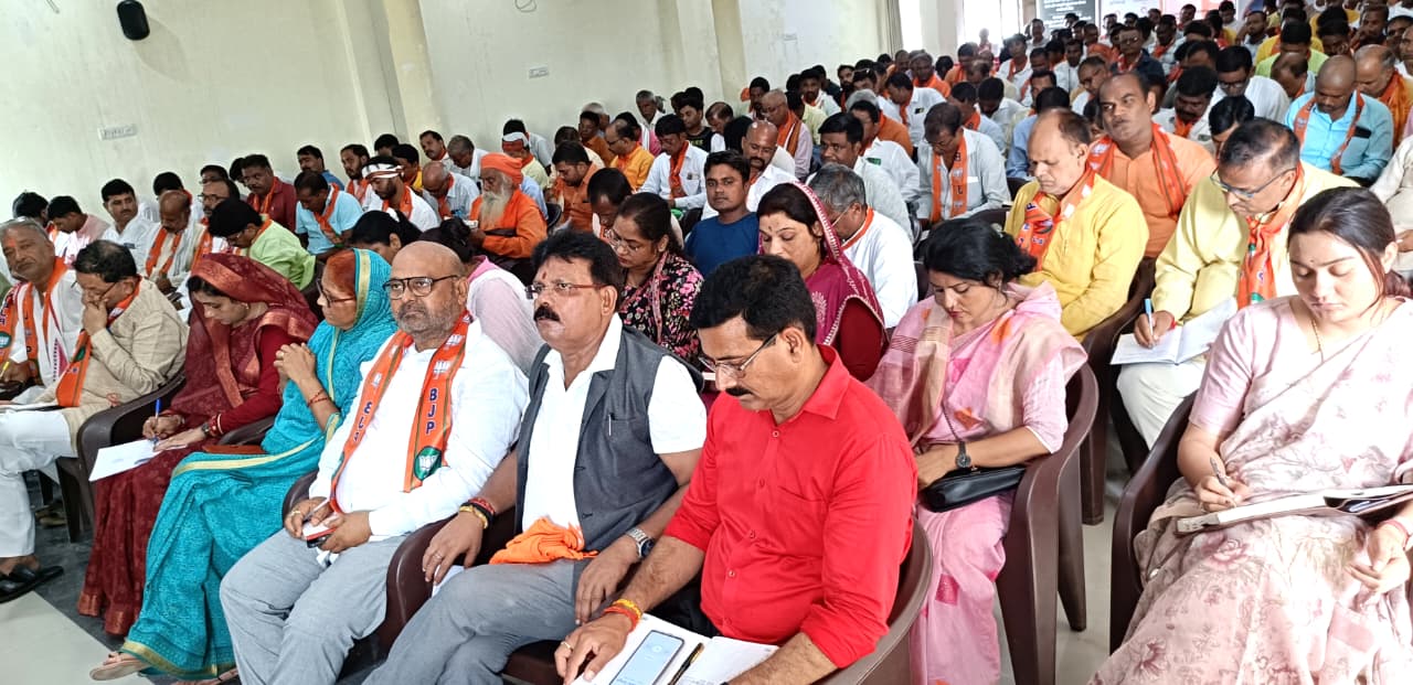 सभा मे भाजपा उपस्थित कार्यकर्ता