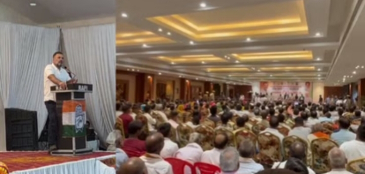 कार्यकर्ताओं को संबोधित करते राहुल गांधी कार्यकर्ताओं को संबोधित करते राहुल गांधी
