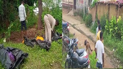 घटनास्थल में पड़ी लाशें घटनास्थल में पड़ी लाशें