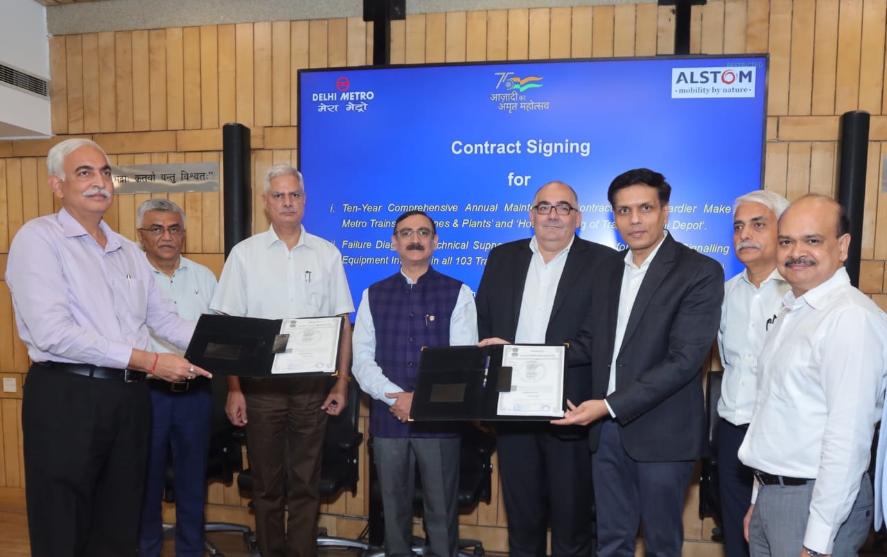 रेड और येलो लाइन की विश्वसनीयता और प्रदर्शन बढ़ाने के लिए अल्स्टॉम से समझौते की फोटो