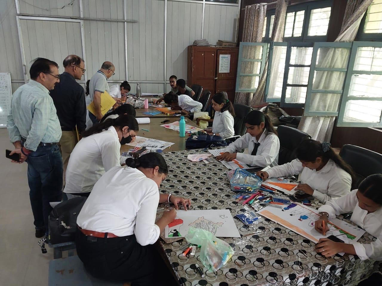 Painting competition on Gandhian values ​​organised at GDC Kathua