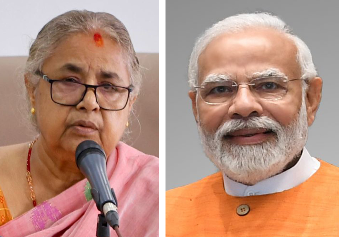 सुशीला कार्की  और नरेंद्र मोदी