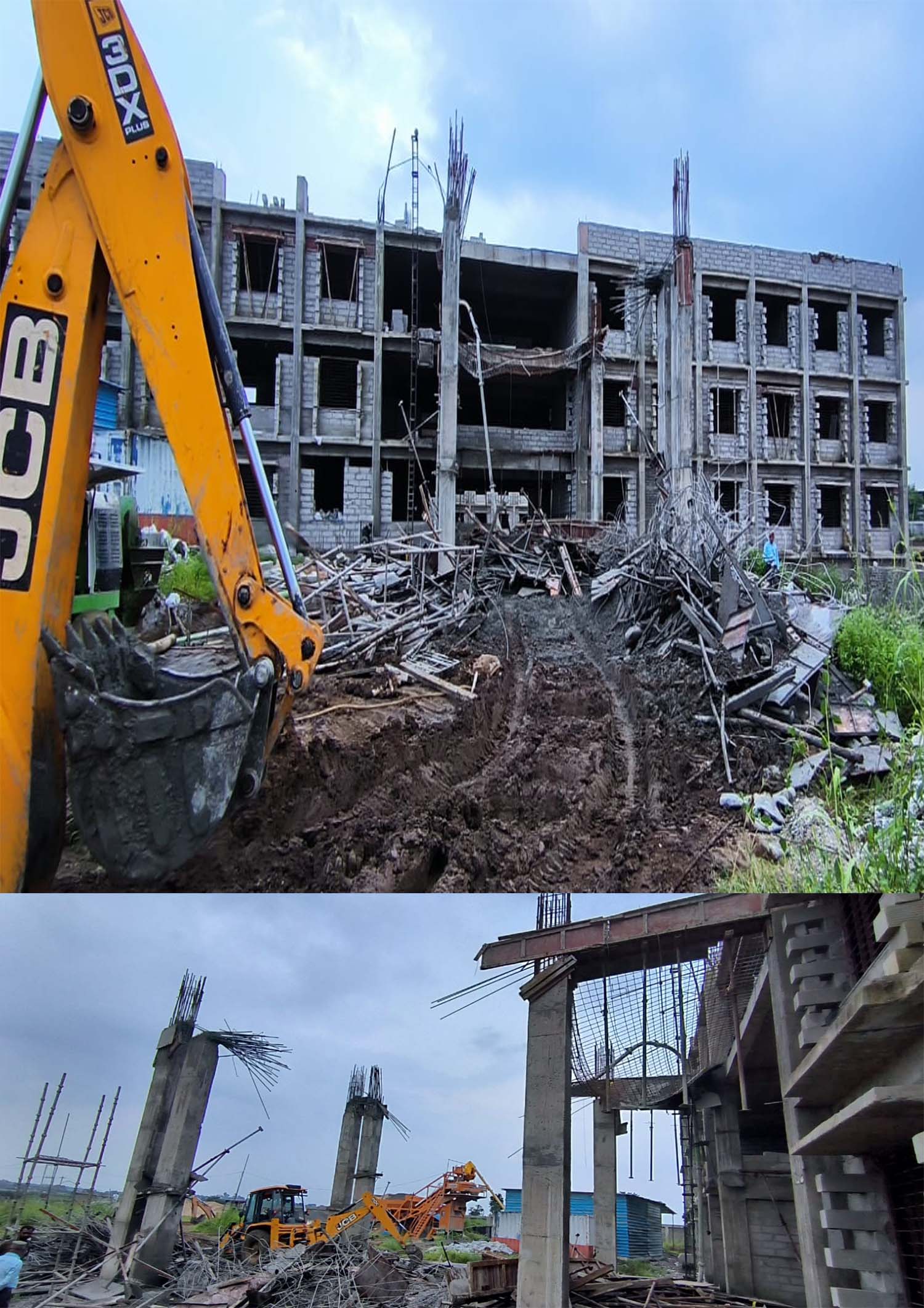 Seoni: Under-construction roof of Sandipani
