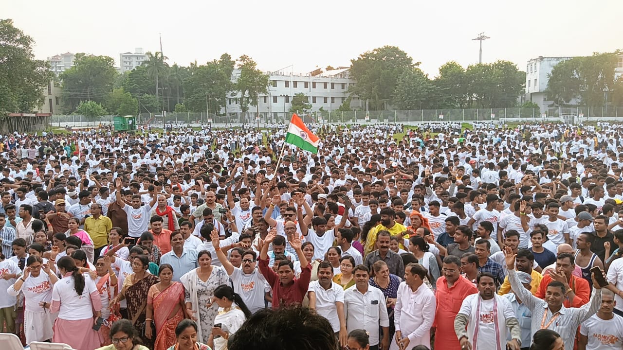 नमो युवा रन मैराथन में जुटे युवा