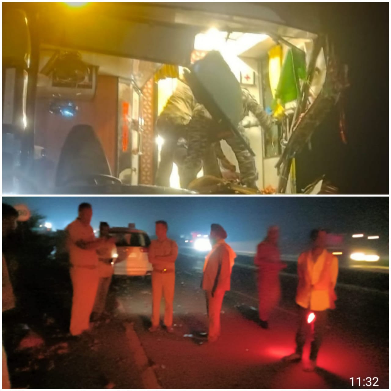 टकराई बस,एक की मौत सात घायल