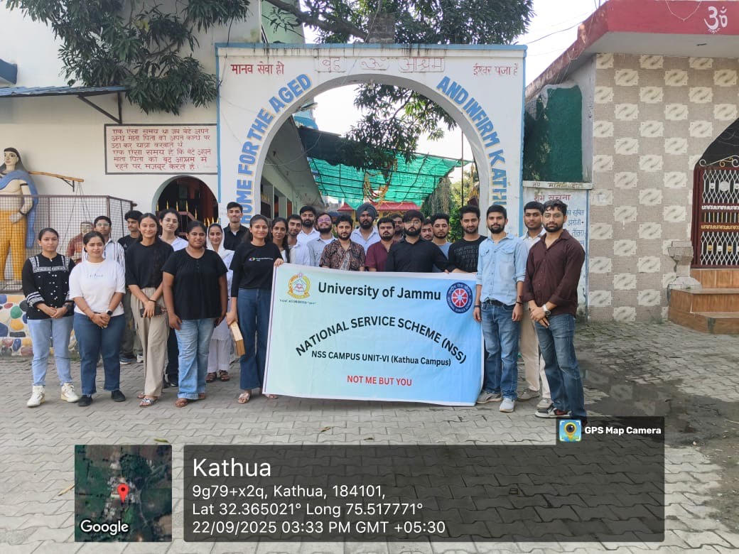 NSS volunteers of Campus Unit-6 visited Old Age Home, Kathua under Seva Parv