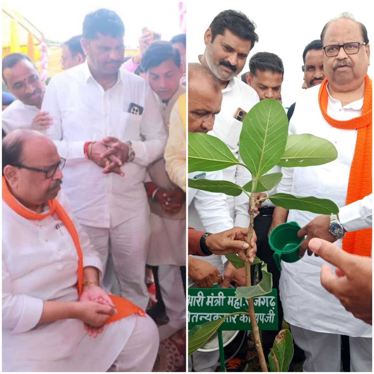 भैंसवामाता मंदिर में की पूजा-अर्चना, पौधारोपण कार्यक्रम में हुए शामिल