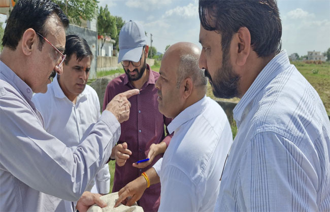 खरीफ फसल की गिरदावरी का निरीक्षण करते डीसी कैप्टन मनोज कुमार।