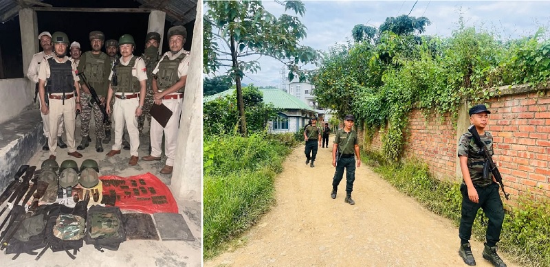 मणिपुर- सुरक्षा बलों एवं पुलिस के द्वारा चलाए गये अभियान के दौरान बरामद भारी मात्रा में हथियार और गोला-बारूद का जखीरा