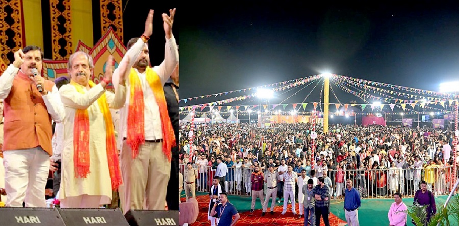 भोजपाल गरबा महोत्सव में संबोधित करते हुए मुख्यमंत्री भोजपाल गरबा महोत्सव में संबोधित करते हुए मुख्यमंत्री