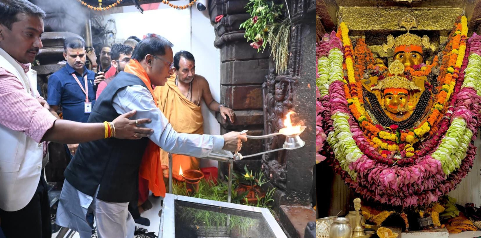 मुख्यमंत्री साय रतनपुर महामाया मंदिर में पूजा अर्चना करते हुए मुख्यमंत्री साय रतनपुर महामाया मंदिर में पूजा अर्चना करते हुए