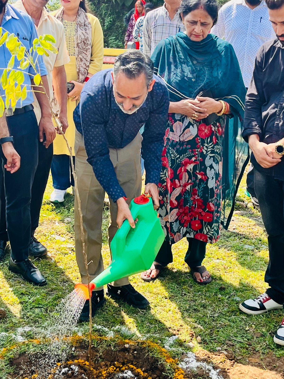 पौधरोपण करते हुए एचआरटीसी के उपाध्यक्ष। पौधरोपण करते हुए एचआरटीसी के उपाध्यक्ष।