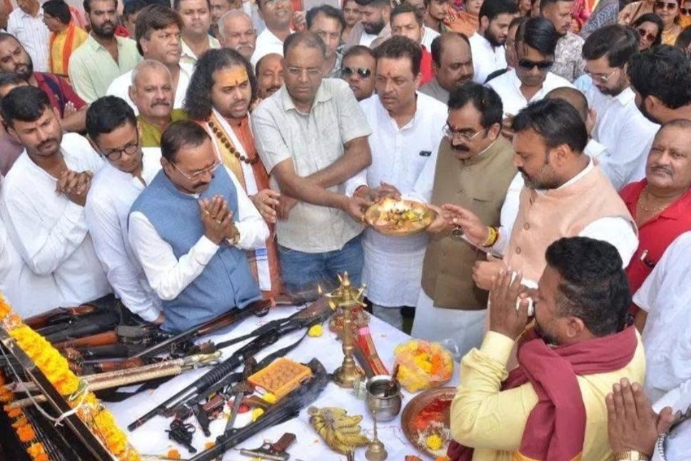 क्षत्रिय समाज के शस्त्र पूजन में शामिल हुए केबिनेट मंत्री राकेश सिंह
