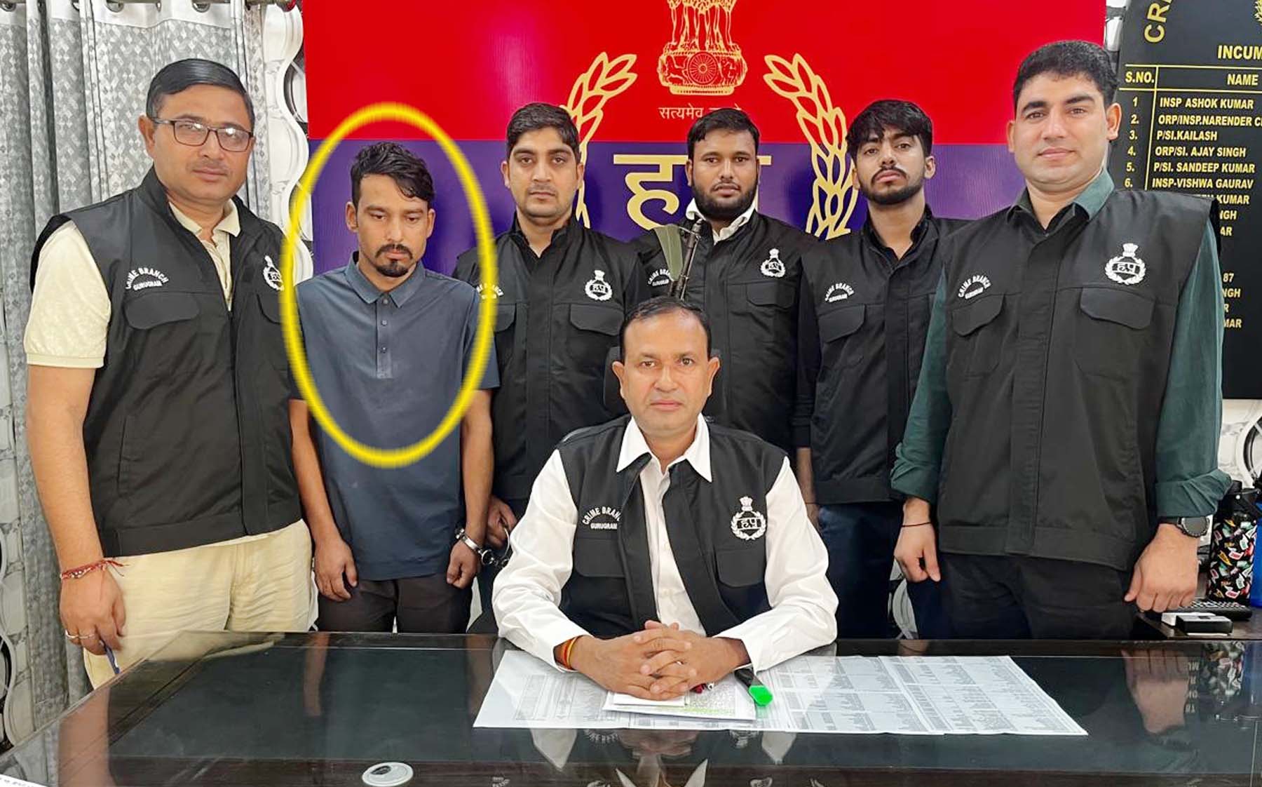 गुरुग्राम पुलिस की गिरफ्त में भाजपा नेत्री के घर चोरी का आरोपी नौकर। गुरुग्राम पुलिस की गिरफ्त में भाजपा नेत्री के घर चोरी का आरोपी नौकर।