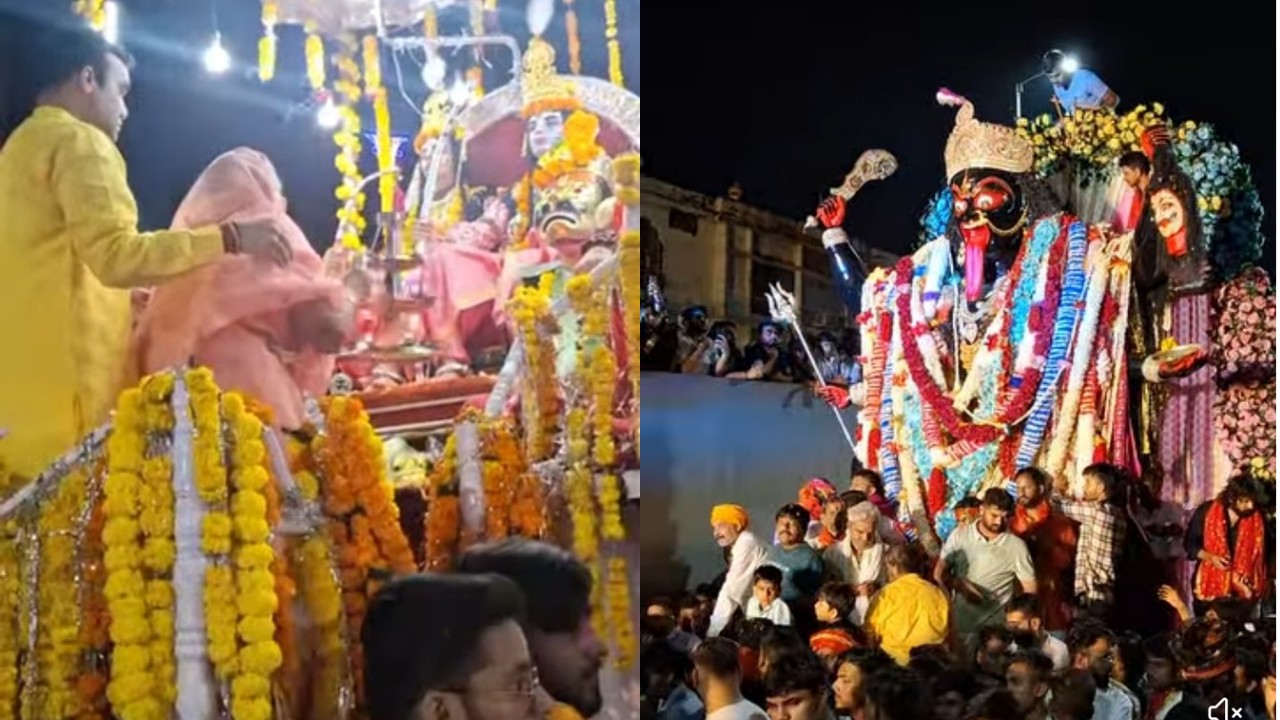 ऐतिहासिक दशहरा चल समारोह में शामिल हुई दुर्गा प्रतिमाएं