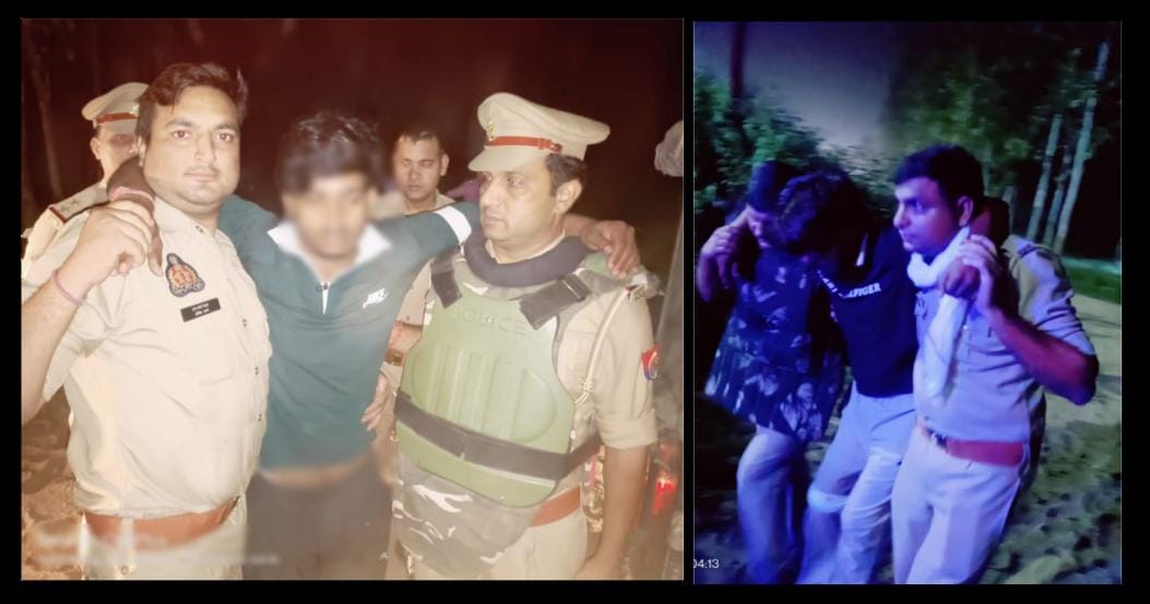 शोभित ठाकुर की हत्या में मुठभेड़ में गोली लगने के बाद गिरफ्तार किए गए अनुकलप शर्मा व जतिन।