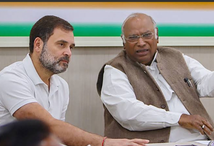 मल्लिकार्जुन खड़गे और राहुल गांधी (फाइल फोटो)।