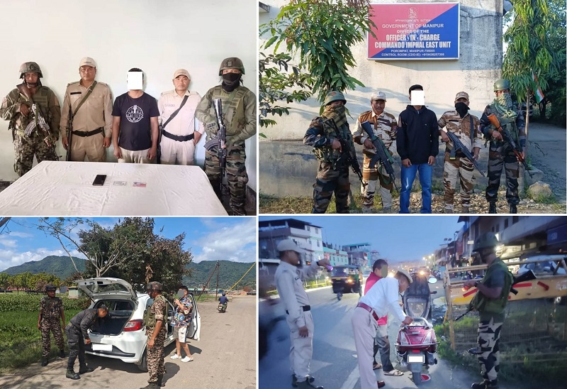 मणिपुर-दो उग्रवादी संगठनों के दो कैडर गिरफ्तार, तलाशी अभियान चलाती पुलिस।