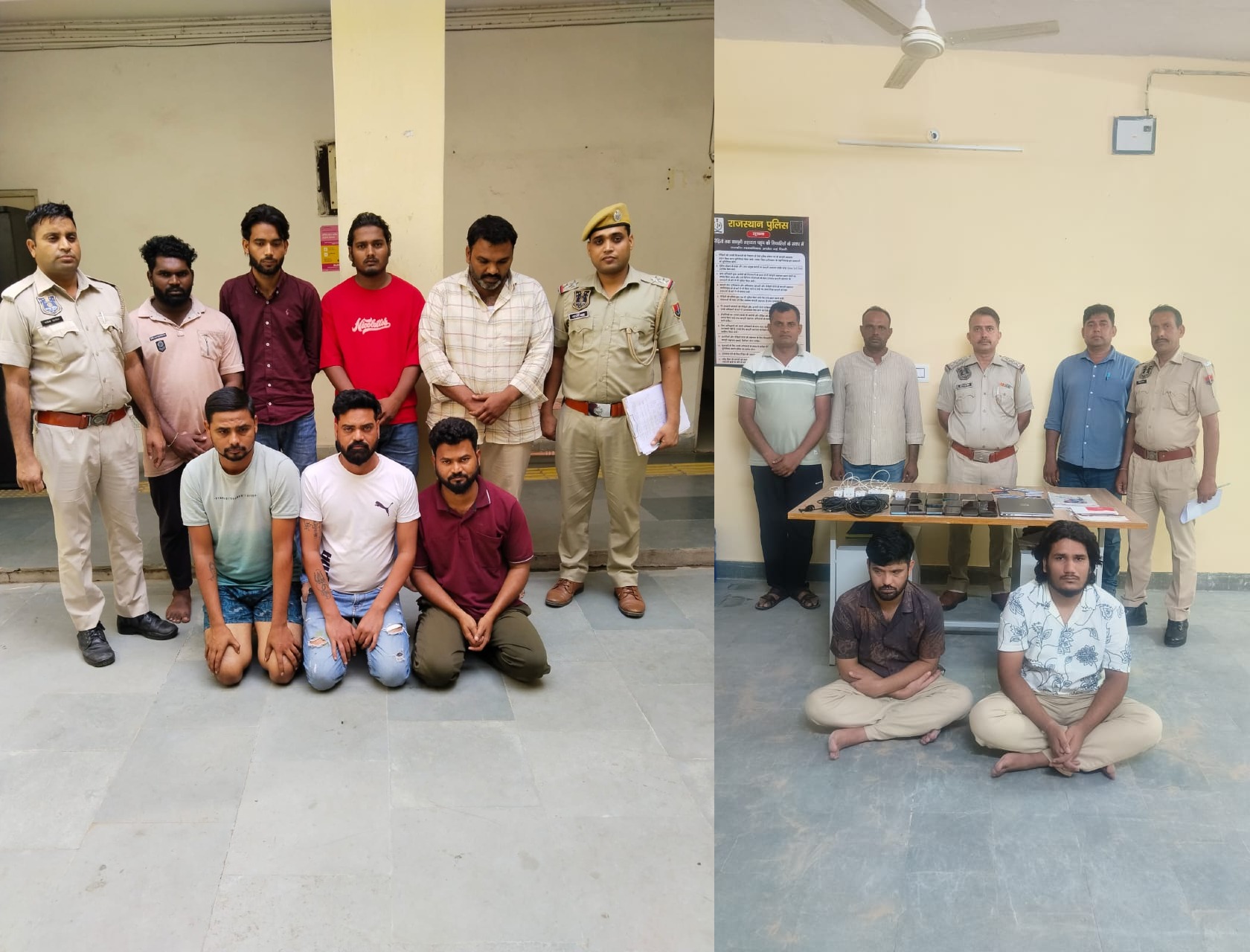 राजस्थान सहित छह राज्यों में दस करोड़ रुपए की साइबर ठगी करने वाले नौ ठग गिरफ्तार