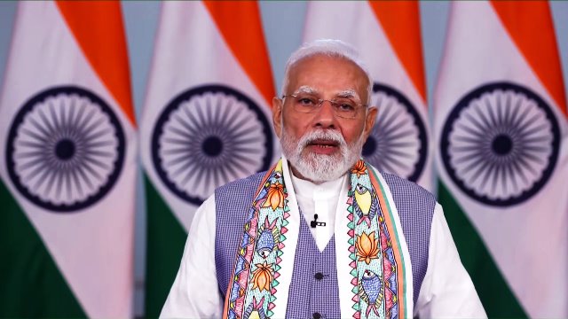 प्रधानमंत्री नरेन्द्र मोदी शुक्रवार को नई दिल्ली से बिहार के एक कार्यक्रम को संबोधित करते हुए प्रधानमंत्री नरेन्द्र मोदी शुक्रवार को नई दिल्ली से बिहार के एक कार्यक्रम को संबोधित करते हुए