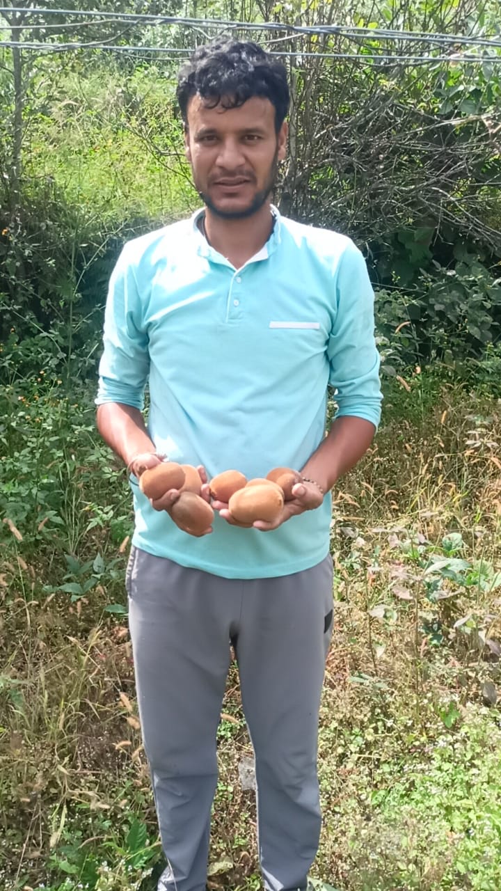 कीवि के फल के साथ पवन पांडेय कीवि के फल के साथ पवन पांडेय