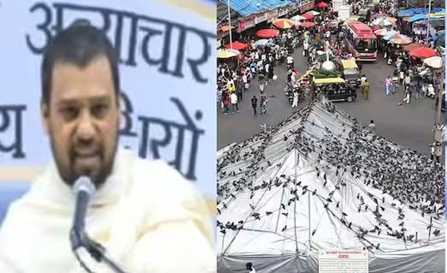 फोटो: मुंबई में पत्रकारों को संबोधित करते हुए जैन मुनि नीलेश चंद्र विजय