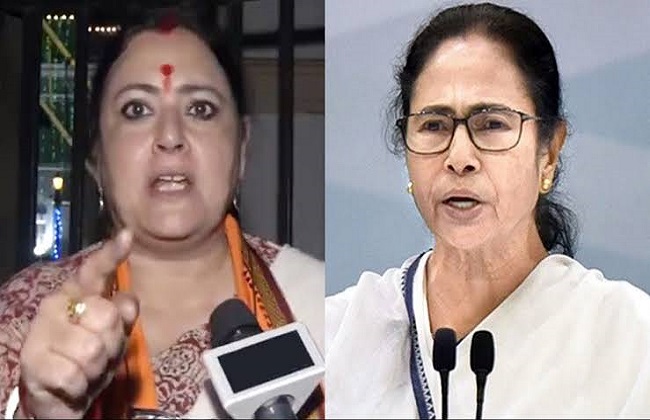 भाजपा नेत्री अग्निमित्रा पॉल और पश्चिम बंगाल की मुख्यमंत्री ममता बनर्जी भाजपा नेत्री अग्निमित्रा पॉल और पश्चिम बंगाल की मुख्यमंत्री ममता बनर्जी