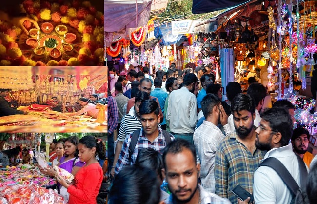 दिपावली पर बाजारों में रौनक की तस्वीर दिपावली पर बाजारों में रौनक की तस्वीर