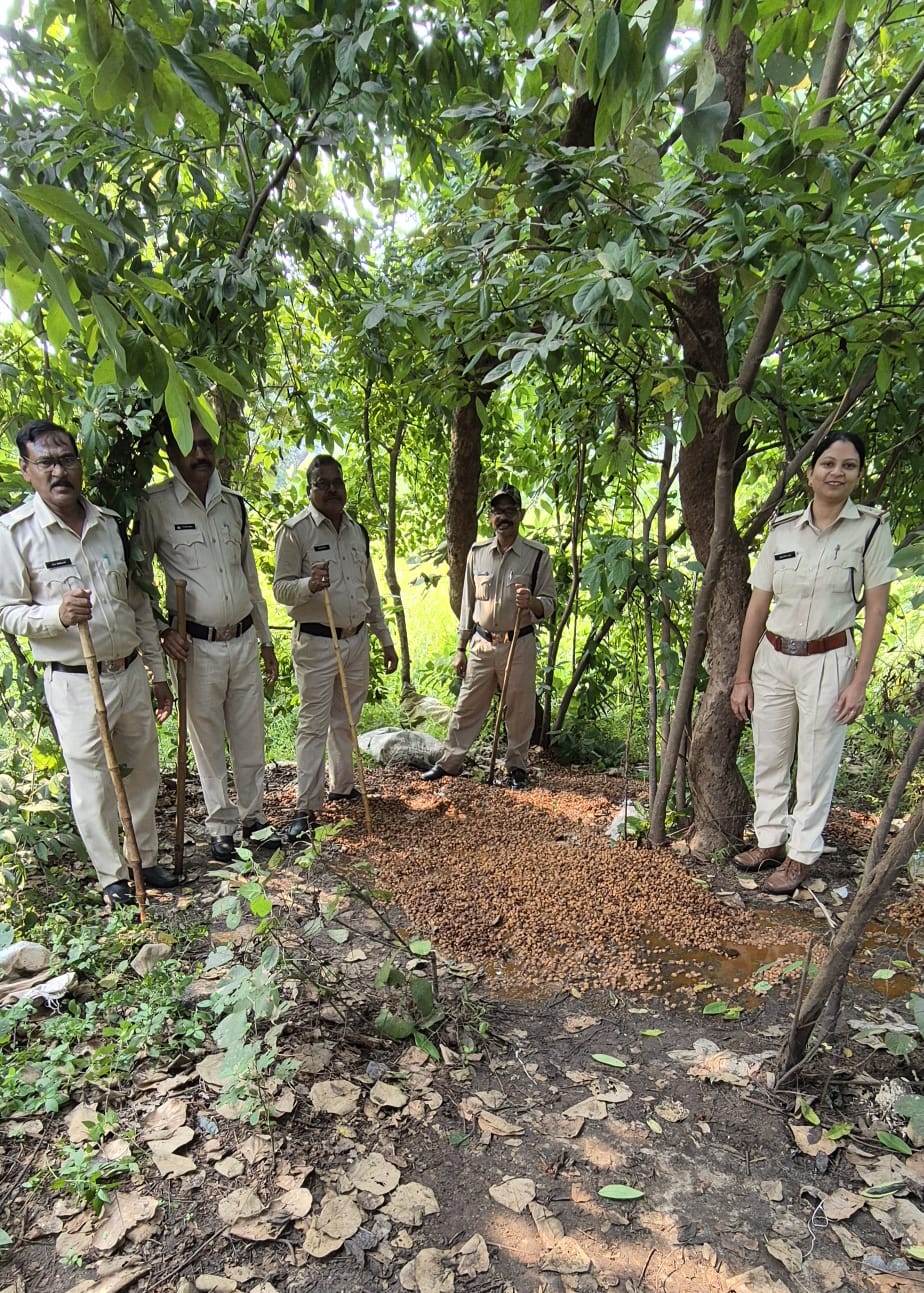 Seoni: Major action by the Excise Department before the festivals, 4250 kg of Mahua lahan seized, 03 cases registered. Seoni: Major action by the Excise Department before the festivals, 4250 kg of Mahua lahan seized, 03 cases registered.