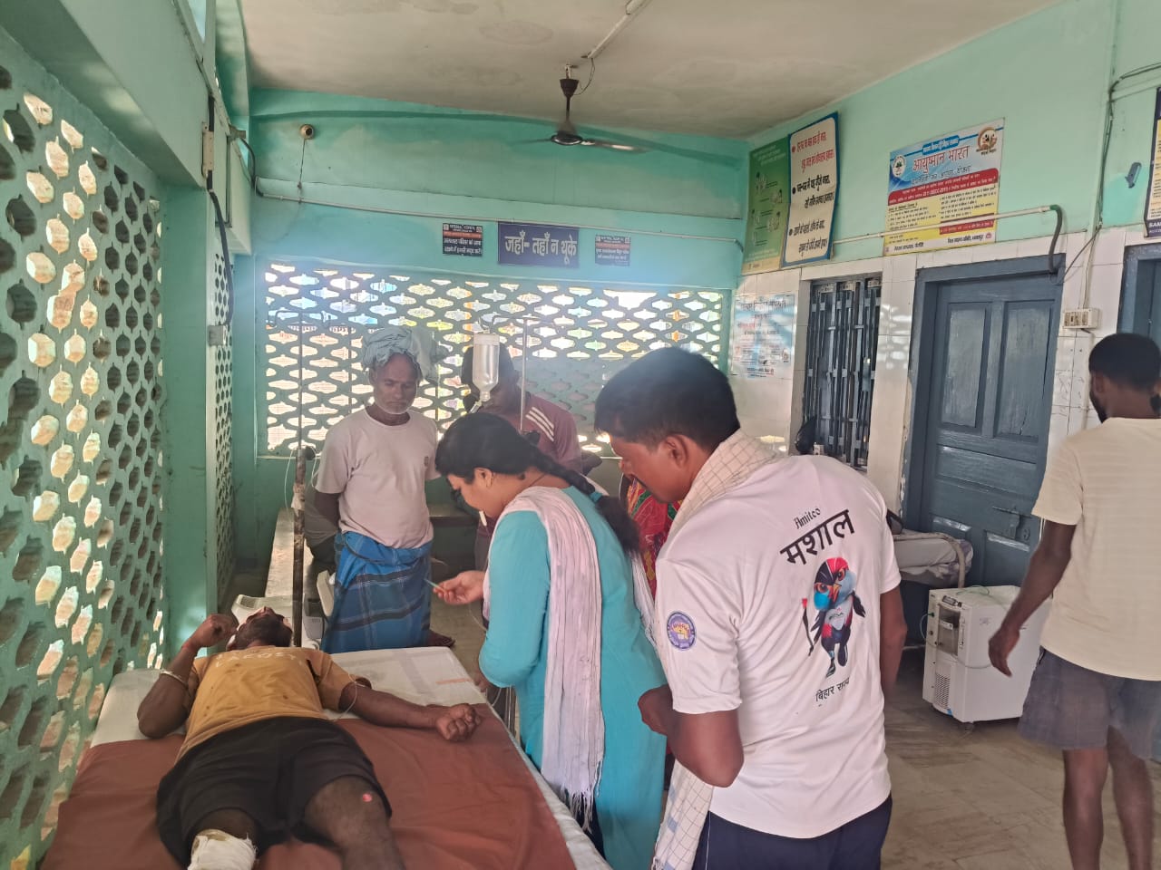Injured getting treatment in hospital Injured getting treatment in hospital